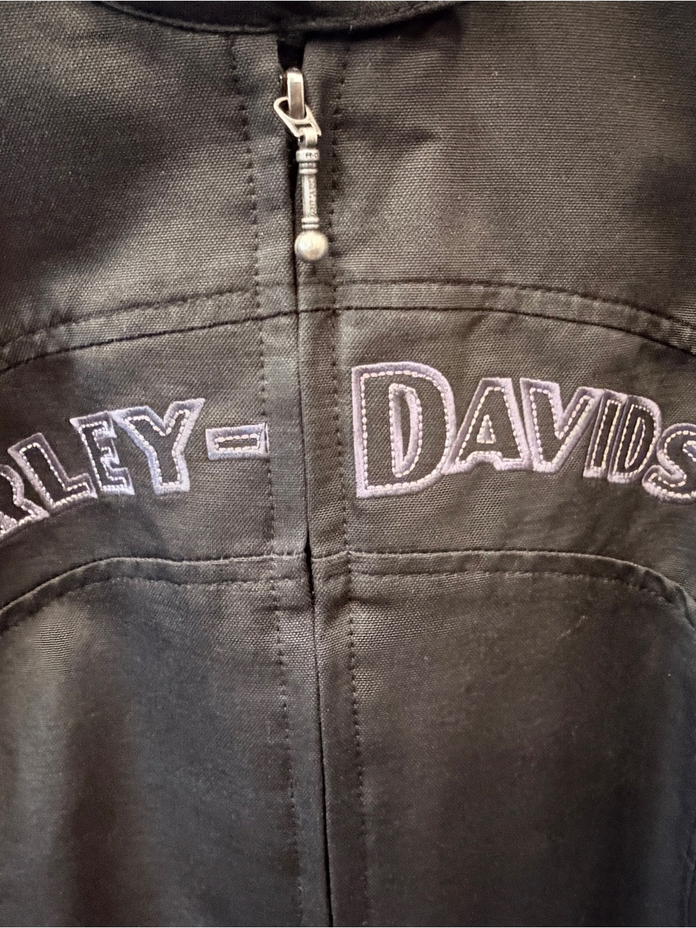 Harley-Davidson Black Jacket with Purple Embroidered Logo